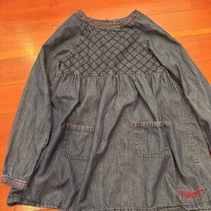Girls Tommy Hilfiger Denim Long Sleeve Dress Size 6